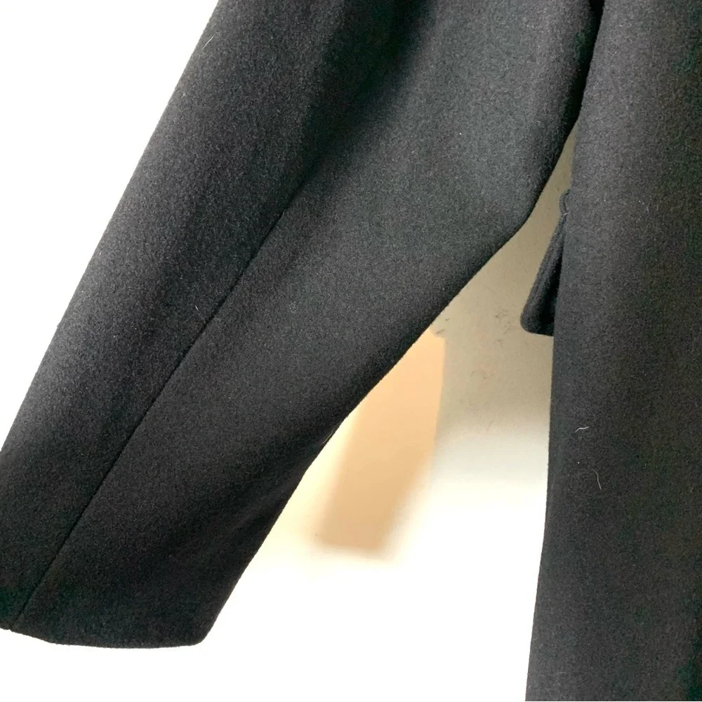 Calvin Klein Black Wool Blend Pea Coat - Picture 12 of 16